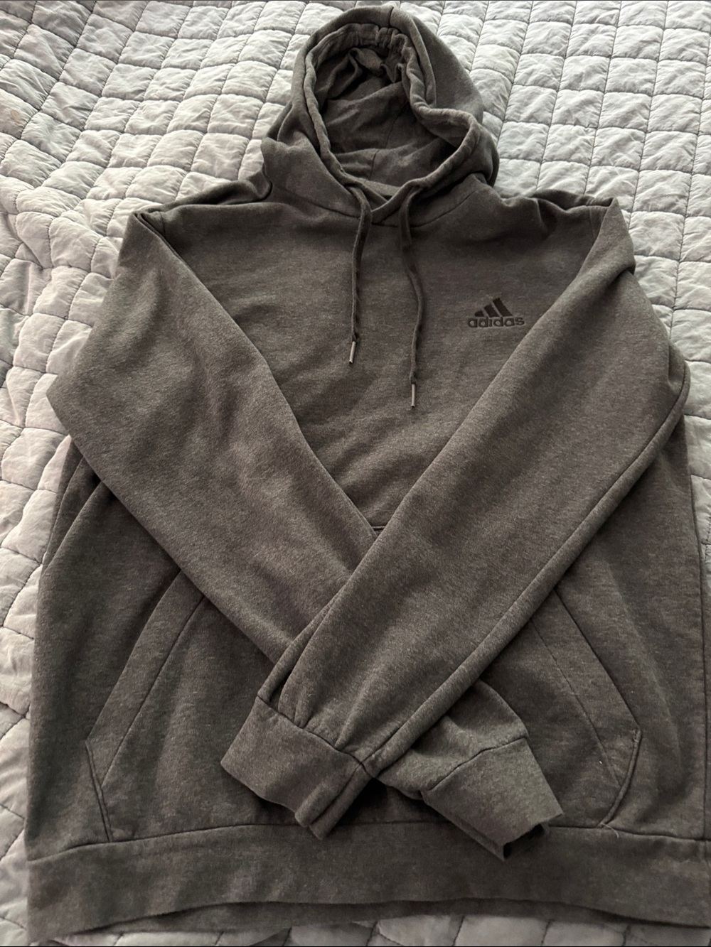 adidas Charcoal Gray Hooded Sweatshirt